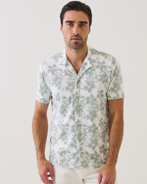Tropical Print Camp Collar Shirt