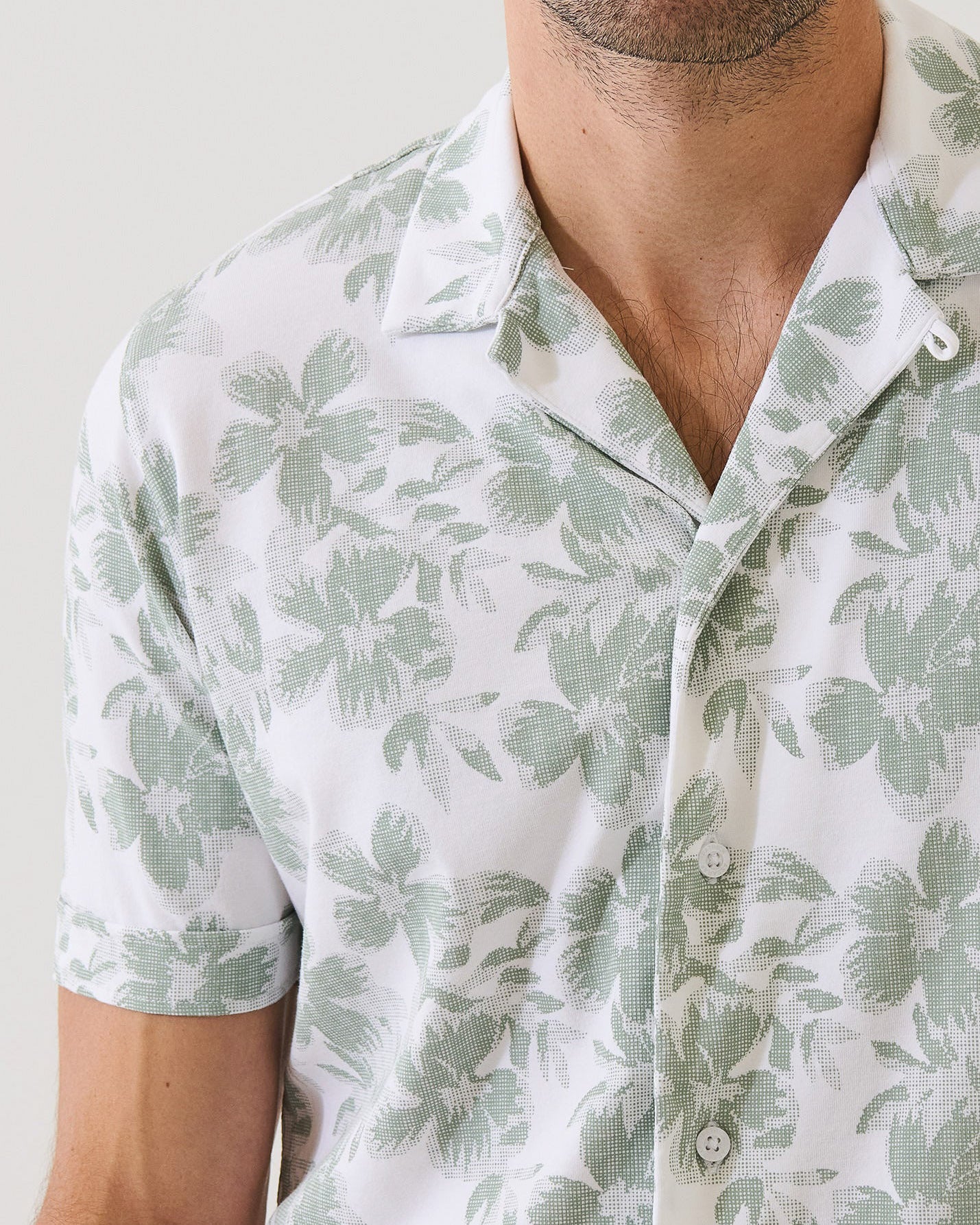 Tropical Print Camp Collar Shirt
