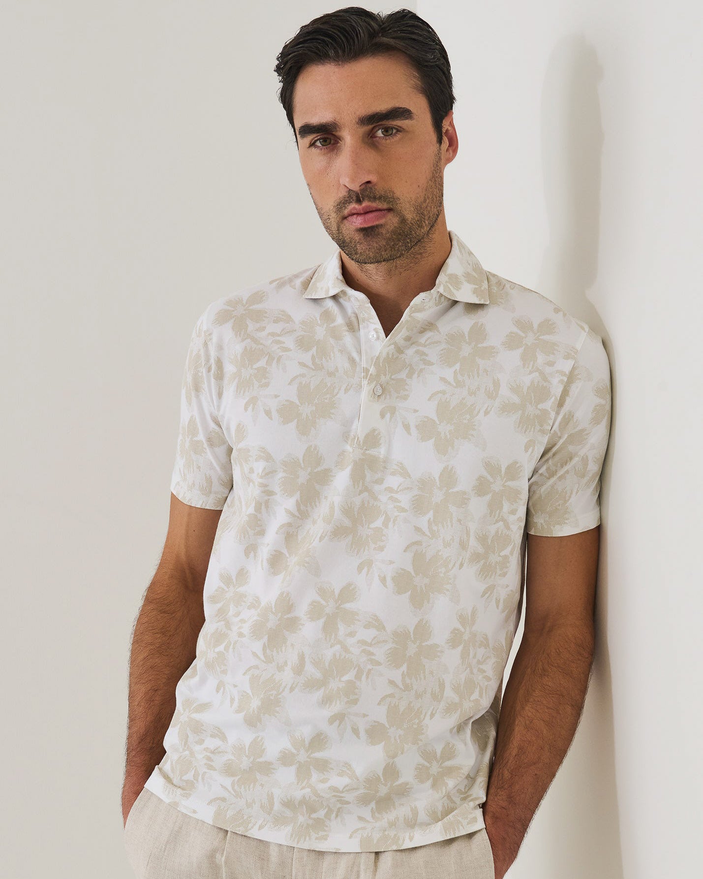 Tropical Print Polo