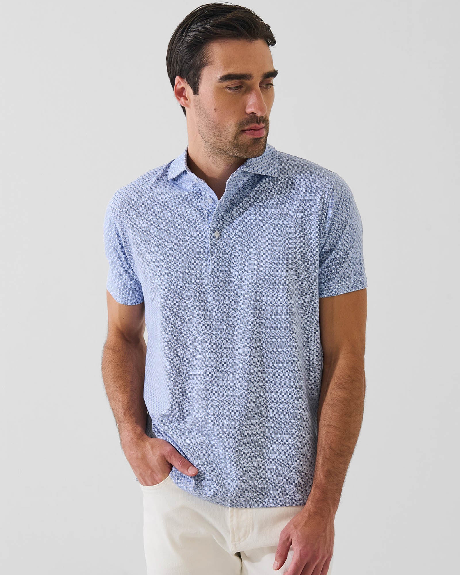 Mini Geometric Print Polo