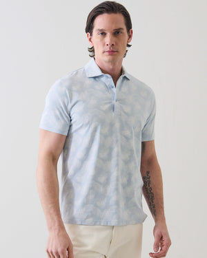 Tropical Leaf Print Polo