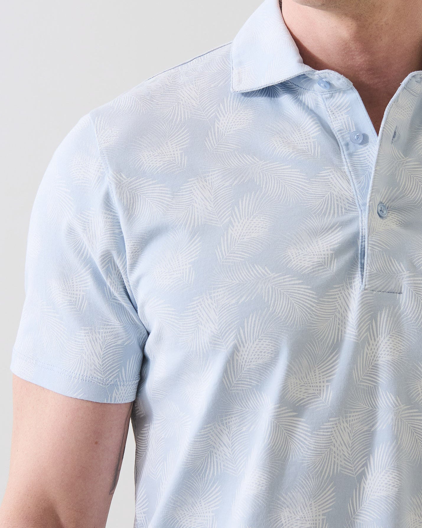Tropical Leaf Print Polo