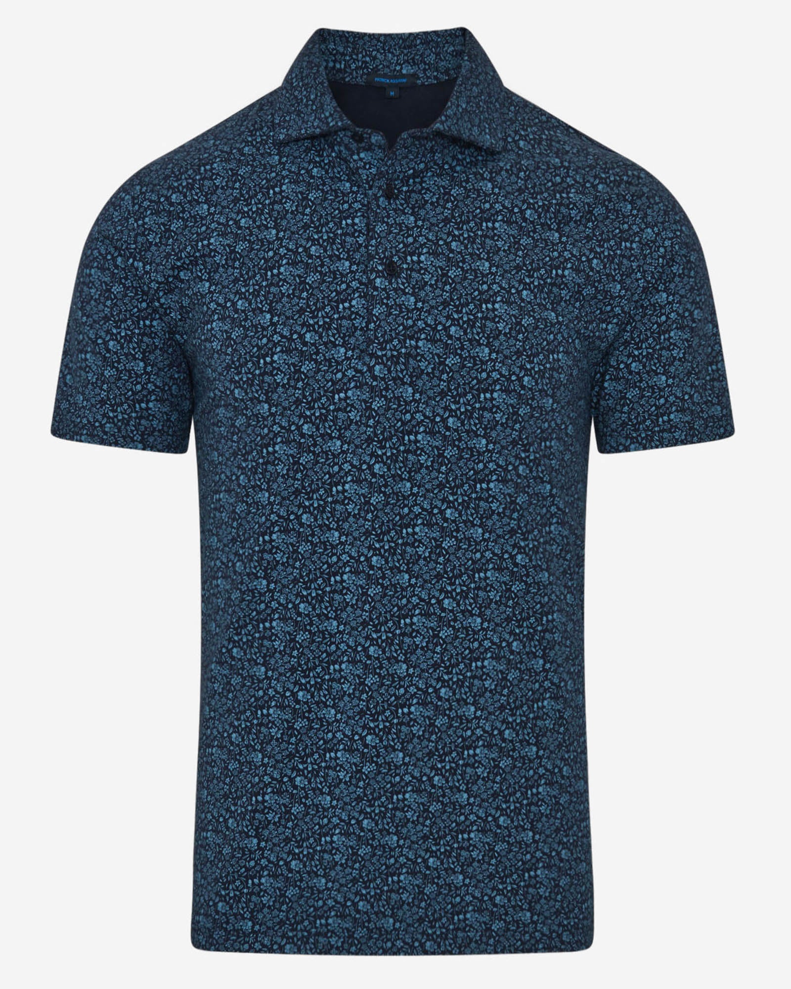 Pima Cotton Stretch Micro Floral Print Polo