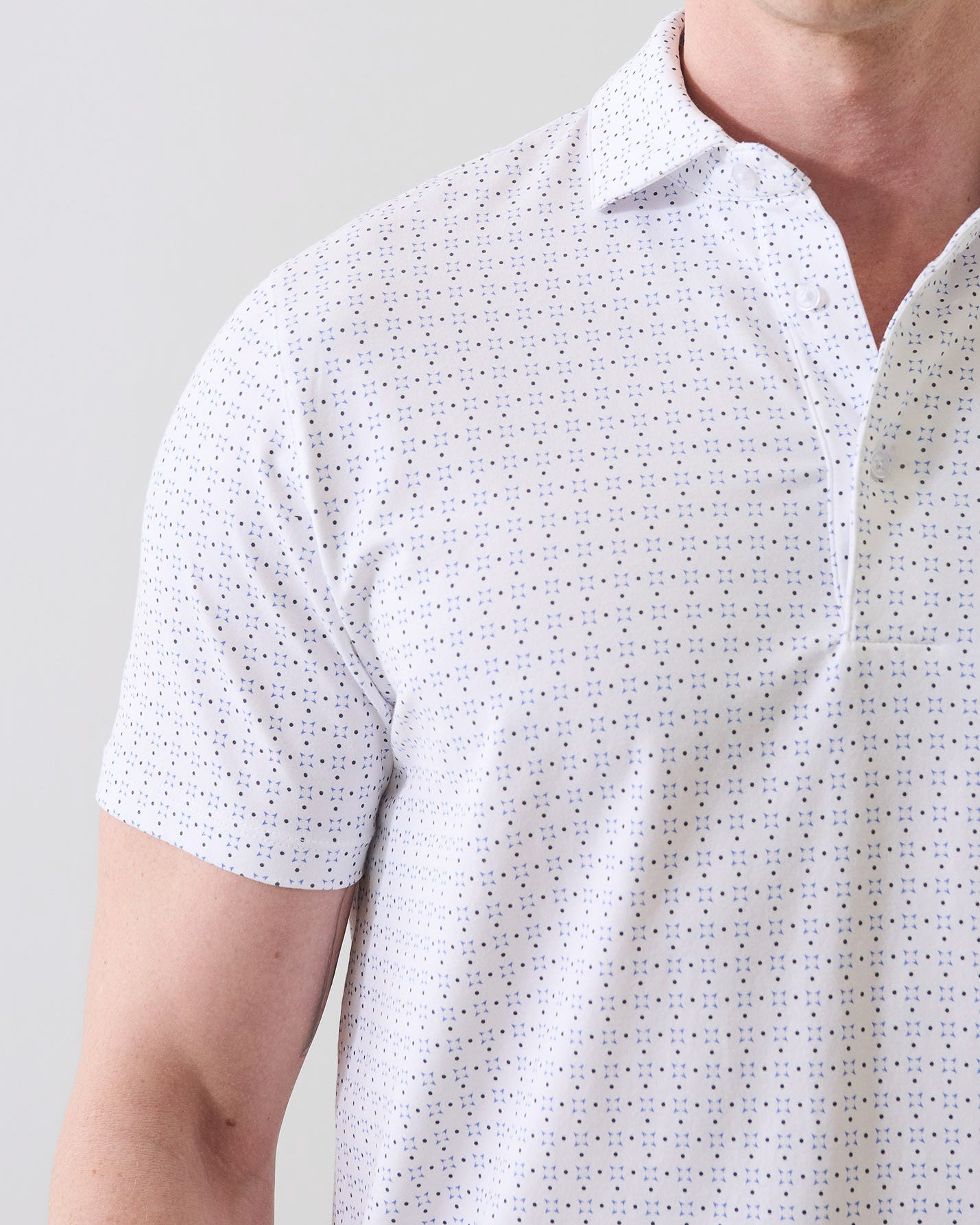 Micro Geometric Print Polo