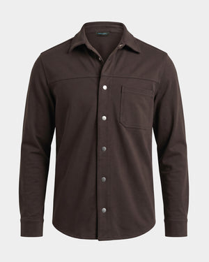 Long Sleeve Snap Front Shirt Jacket