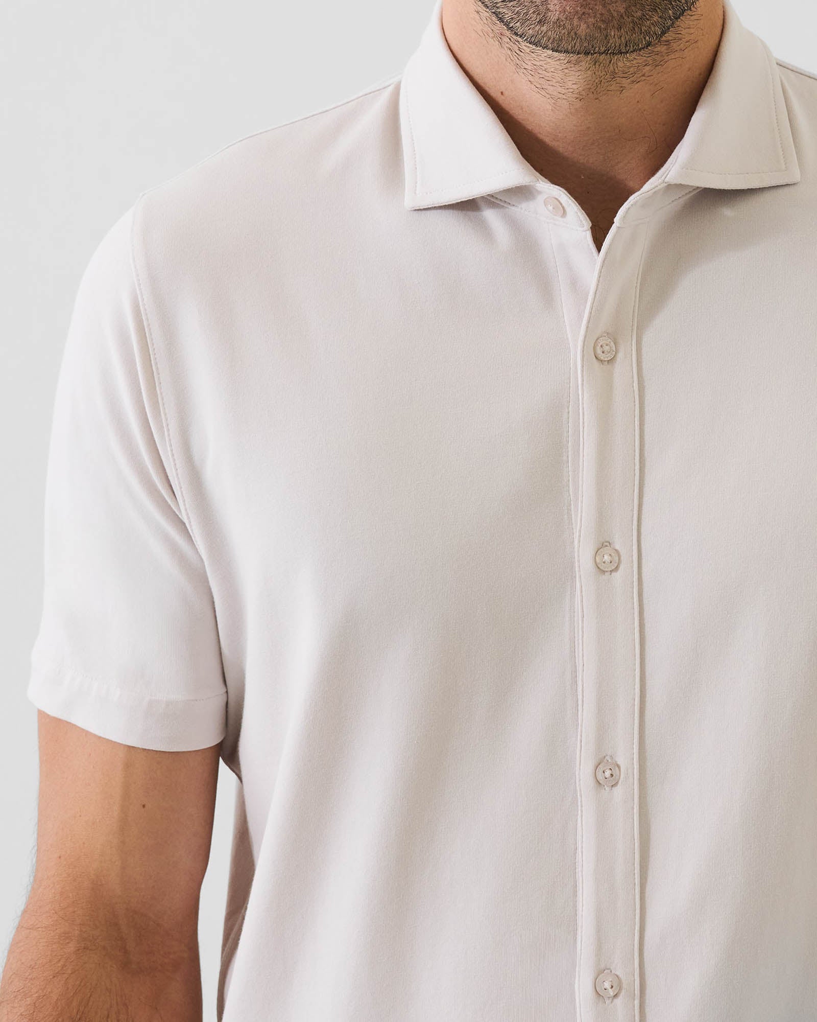 Pima Cotton Stretch Button Front Shirt