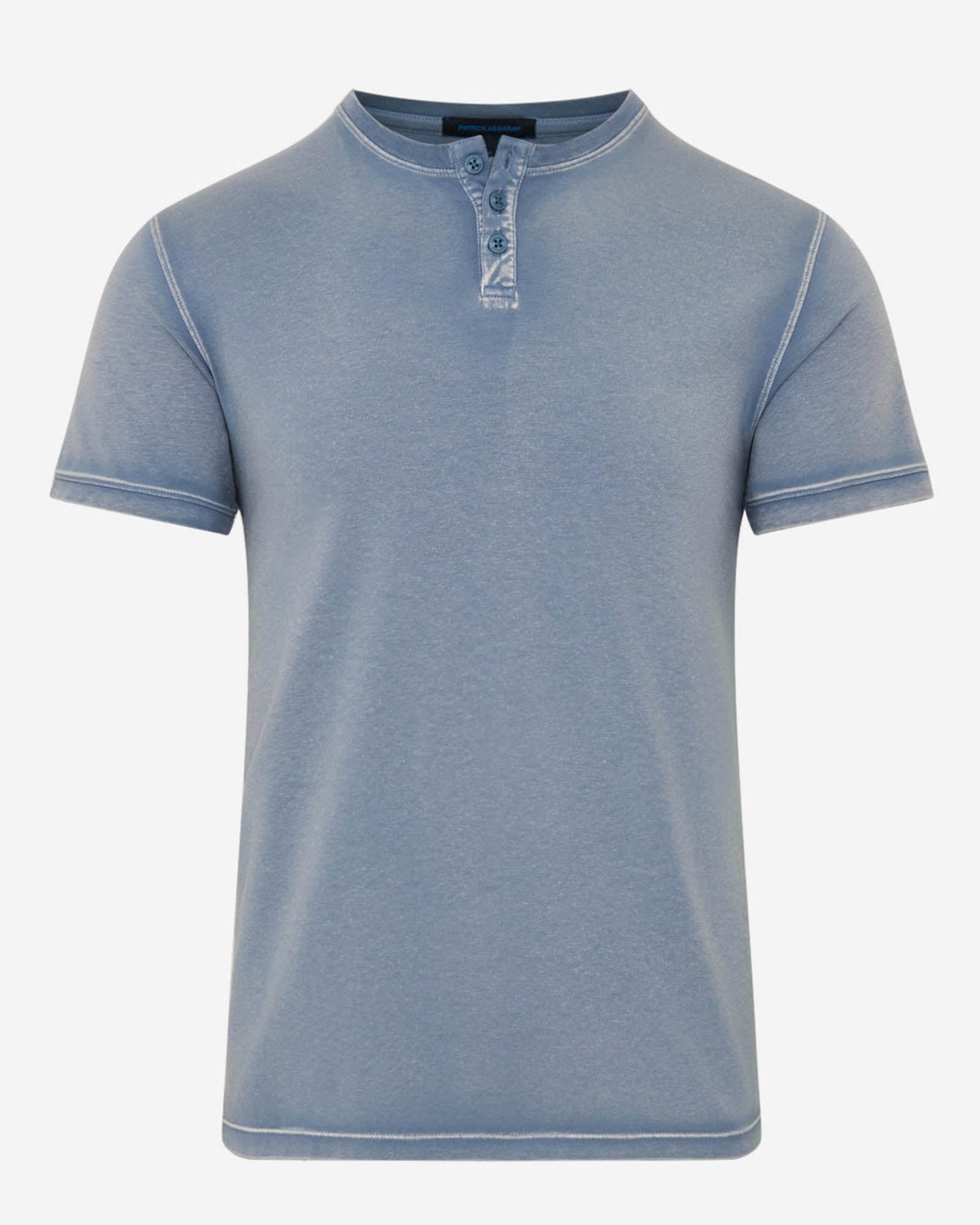 Pima Cotton Stretch Vintage Wash Henley T-Shirt