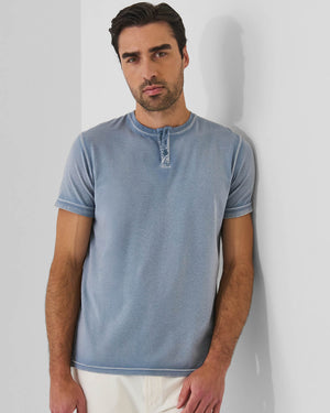 Pima Cotton Stretch Vintage Wash Henley T-Shirt