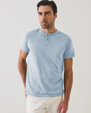 Short Sleeve Pima Cotton Old Wash Henley T-Shirt