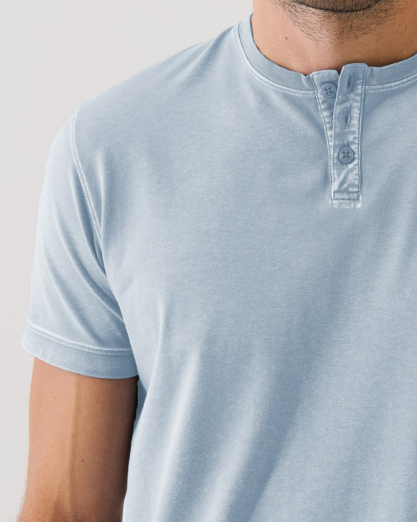 Short Sleeve Pima Cotton Old Wash Henley T-Shirt