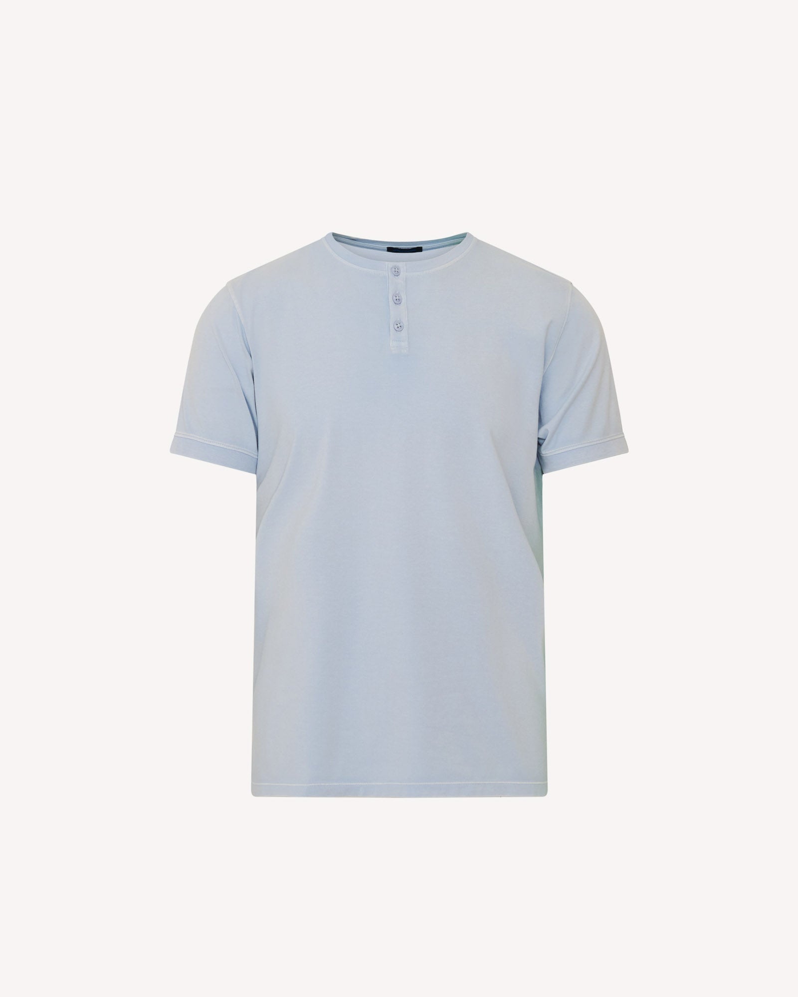 Short Sleeve Pima Cotton Old Wash Henley T-Shirt