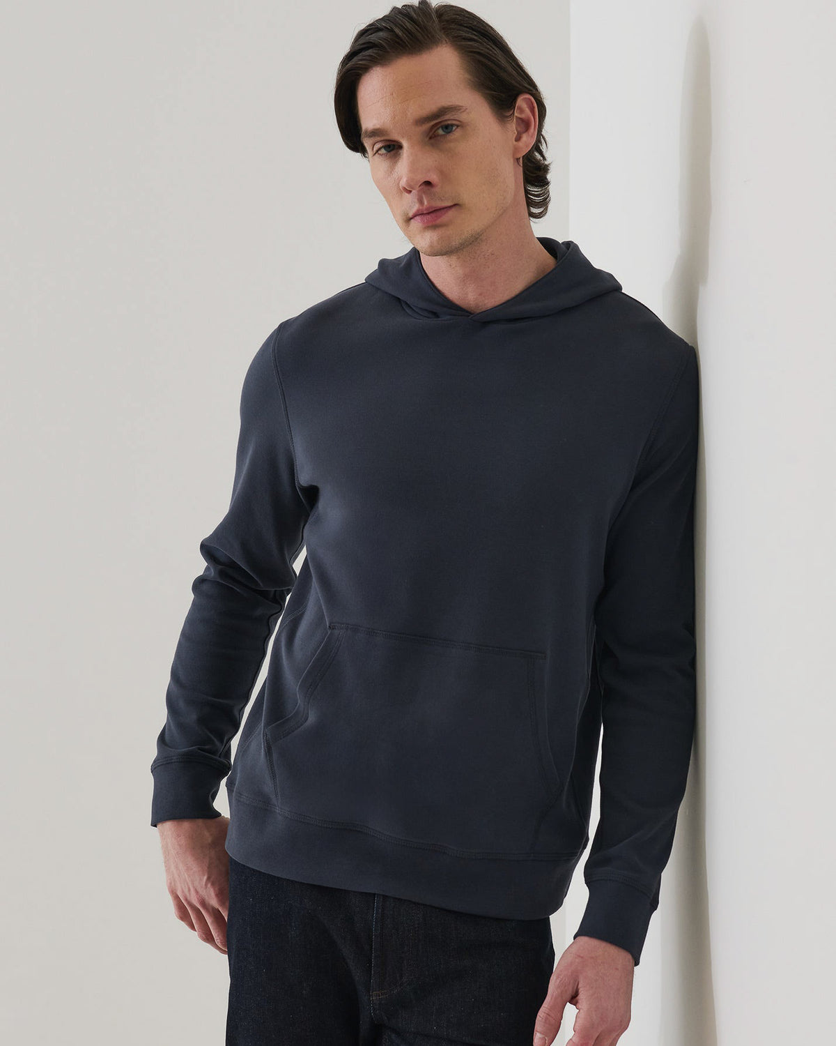 Brushed Pima Cotton Stretch Hoodie