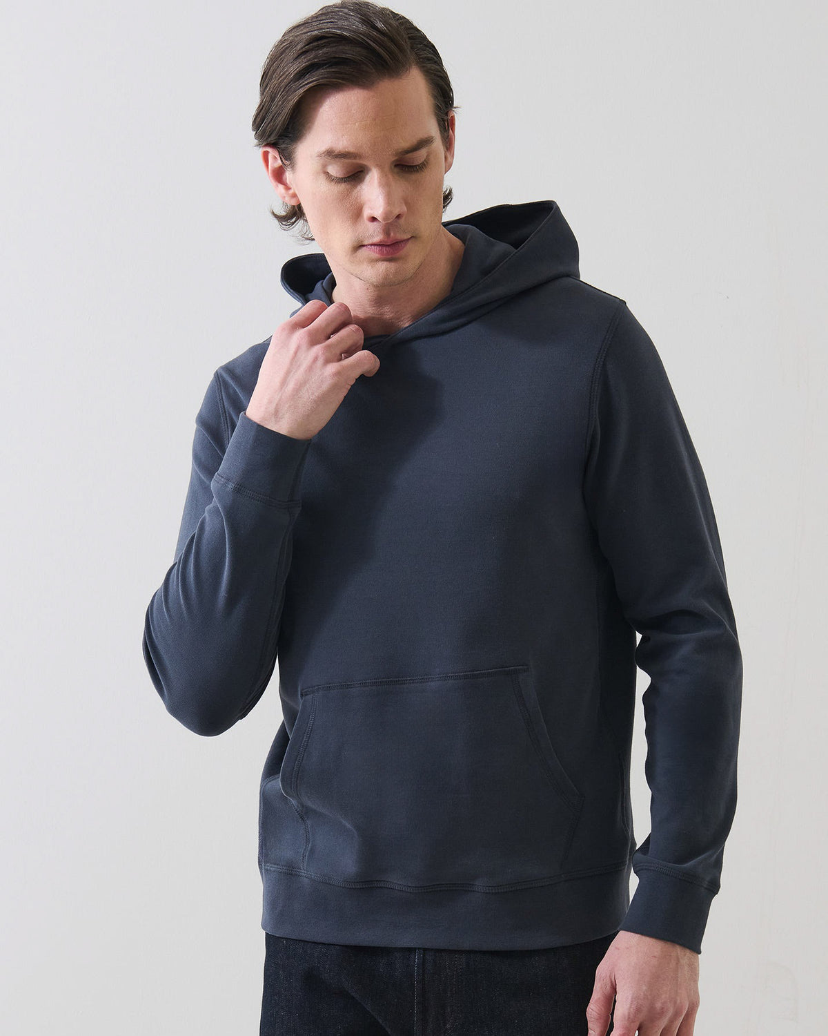 Brushed Pima Cotton Stretch Hoodie