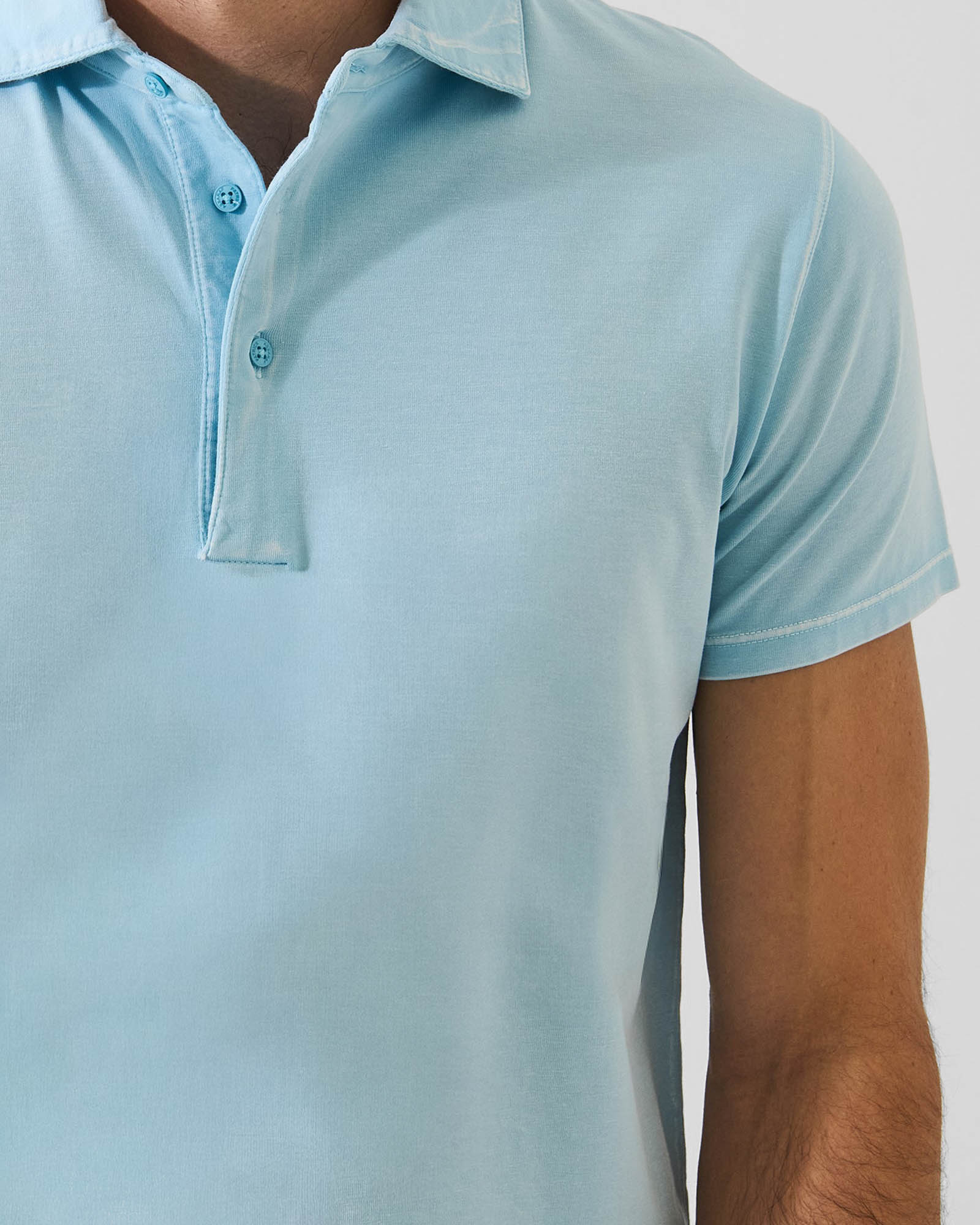 Pima Cotton Stretch Vintage Wash Short Sleeve Polo
