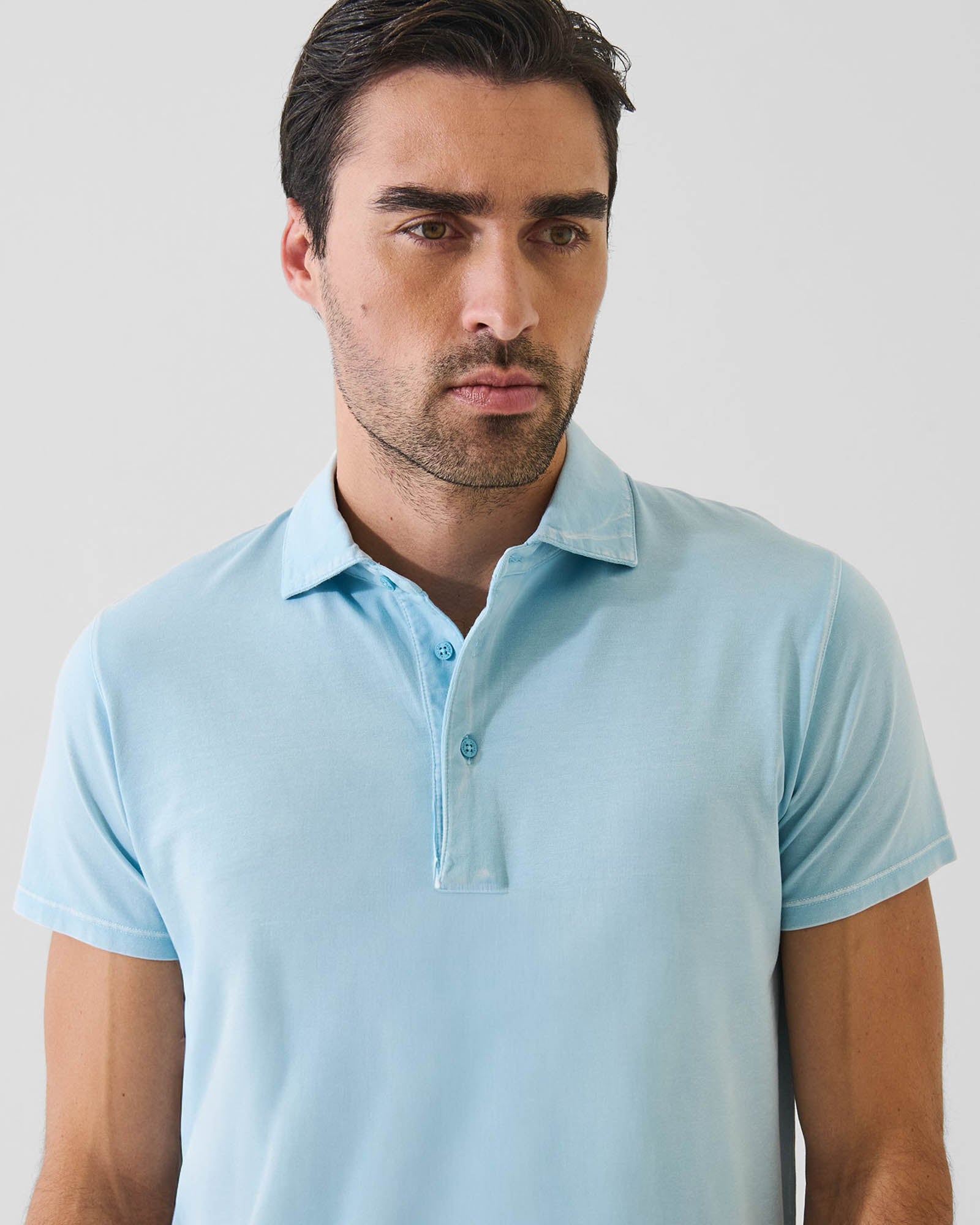 Pima Cotton Stretch Vintage Wash Short Sleeve Polo