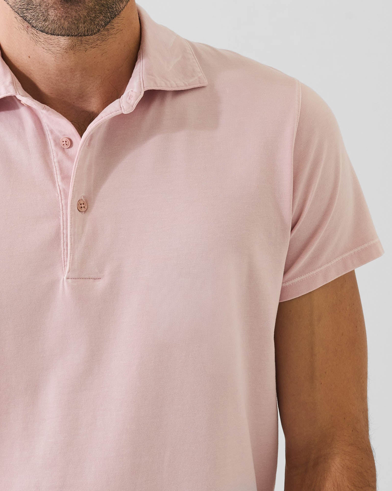 Pima Cotton Stretch Vintage Wash Short Sleeve Polo