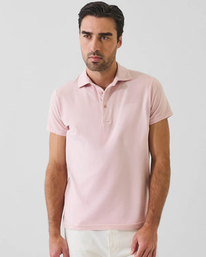 Pima Cotton Stretch Vintage Wash Short Sleeve Polo