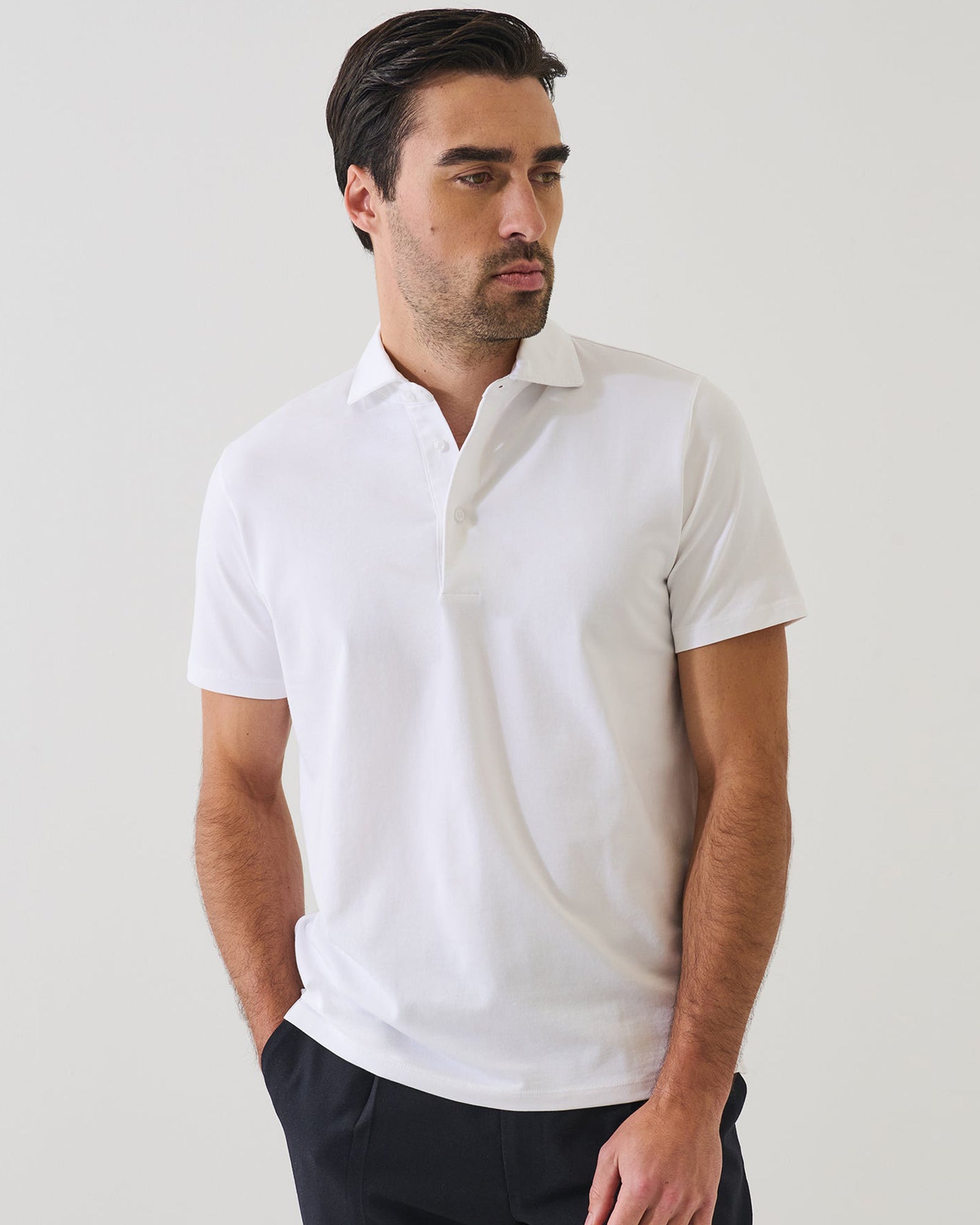 Organic Pima High Neck Crew Tee