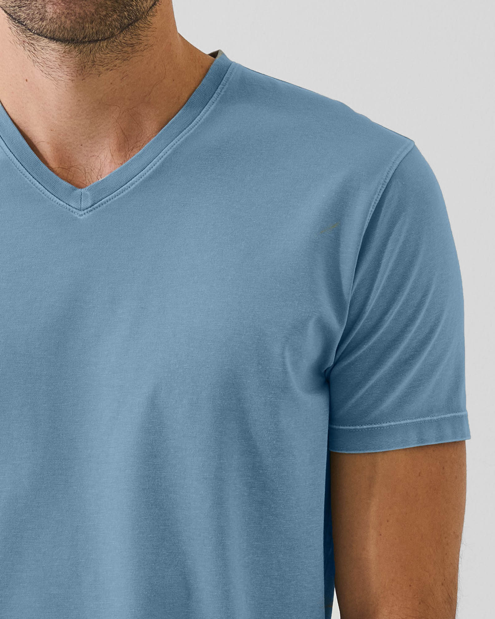 Pima Cotton Stretch Vintage Wash V-Neck T-Shirt