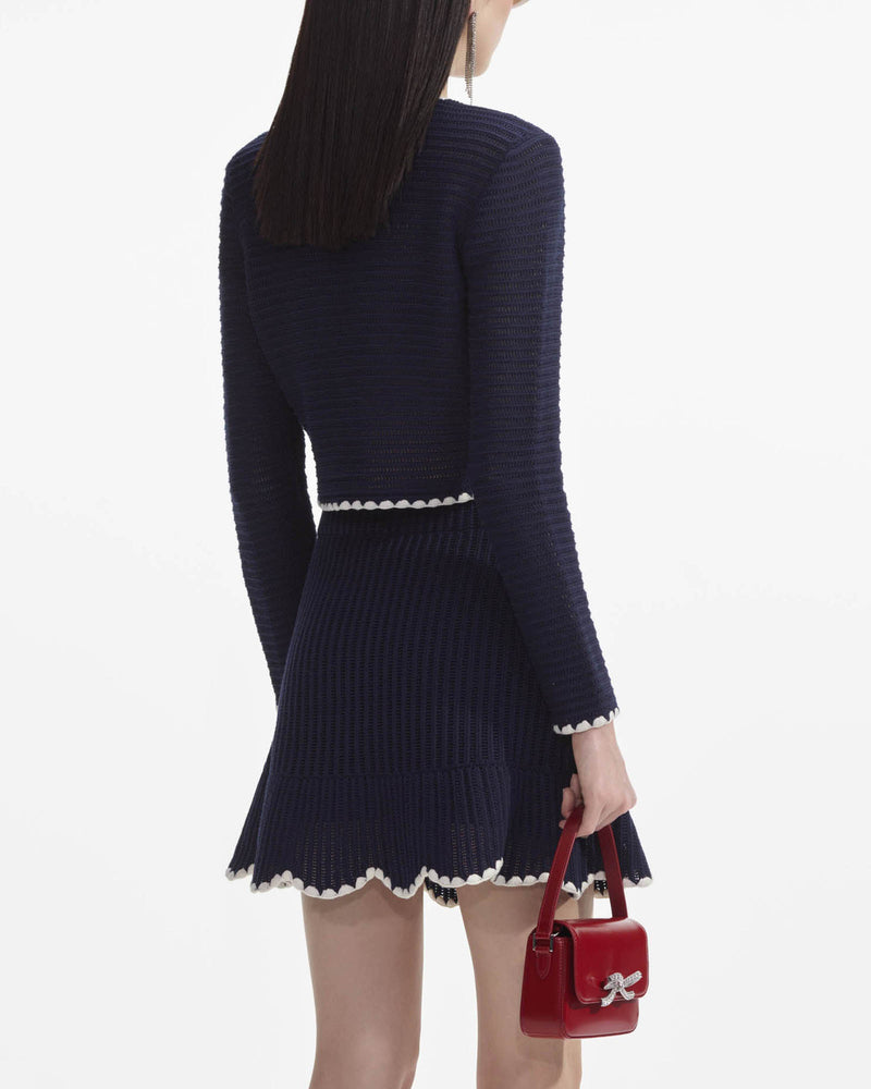 Crochet Contrast Mini Skirt
