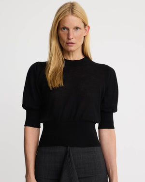 Crop Pouf Sleeve Sweater