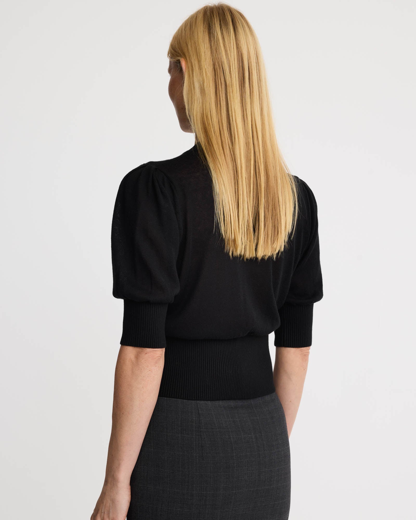 Crop Pouf Sleeve Sweater