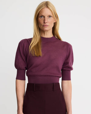 Crop Pouf Sleeve Sweater