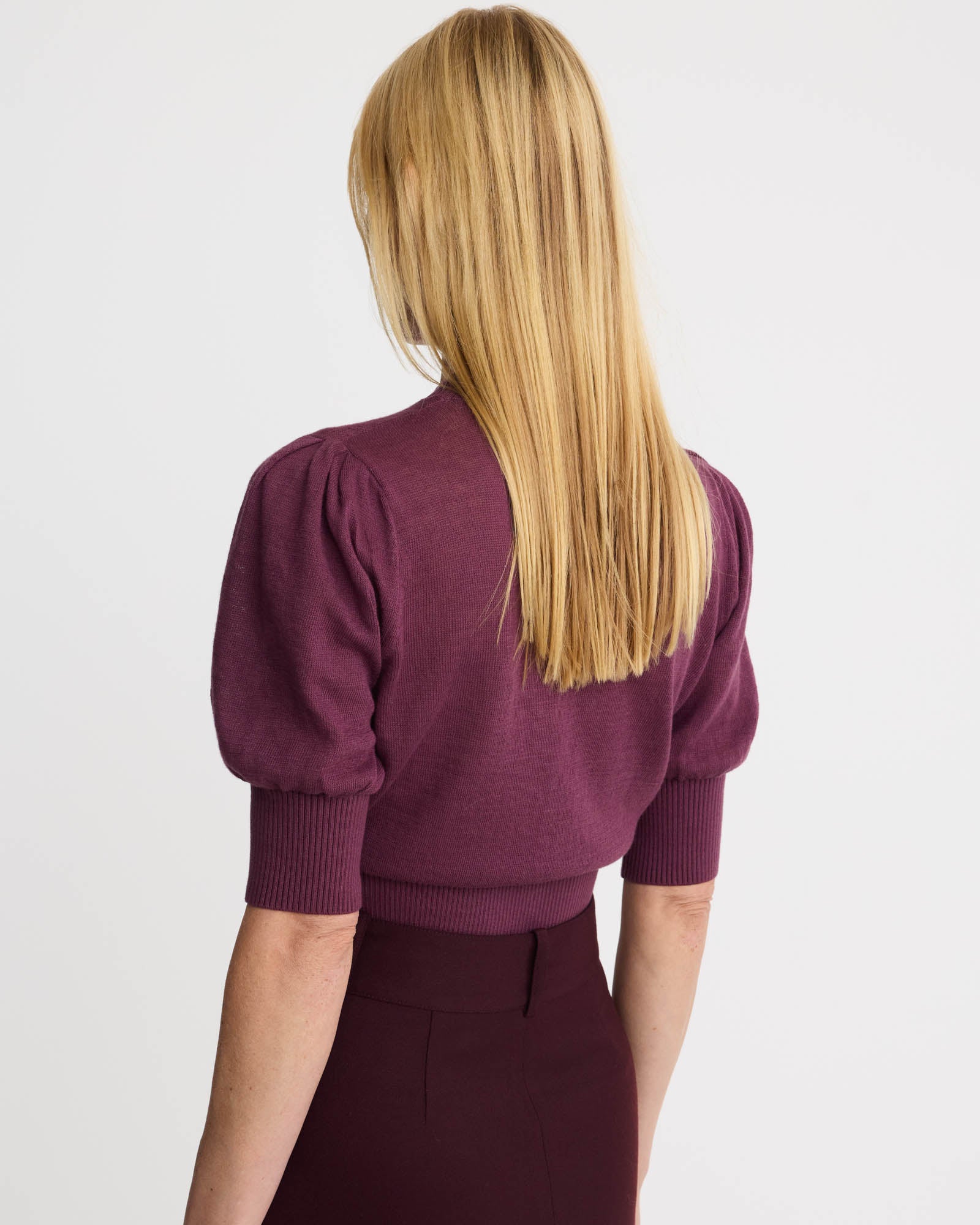 Crop Pouf Sleeve Sweater