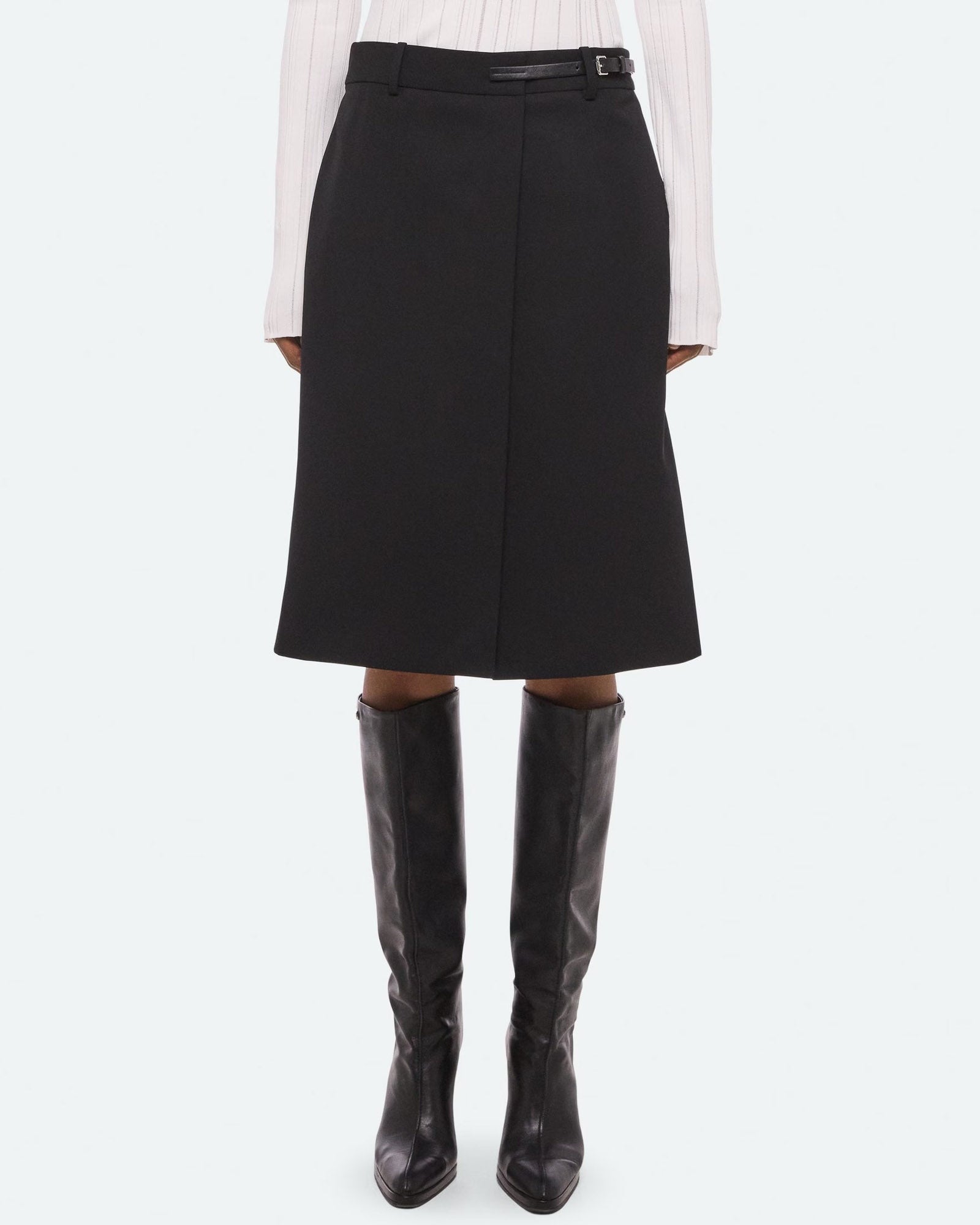 Gabardine Belt Skirt