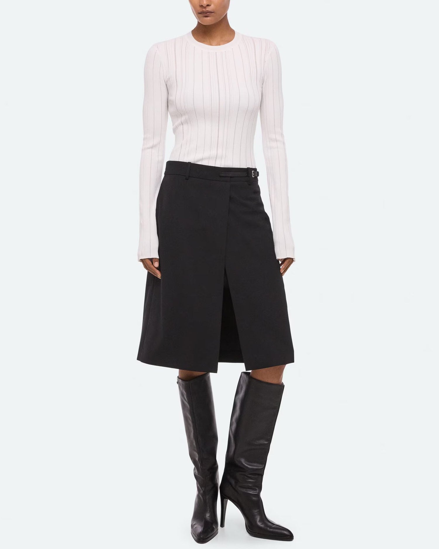 Gabardine Belt Skirt