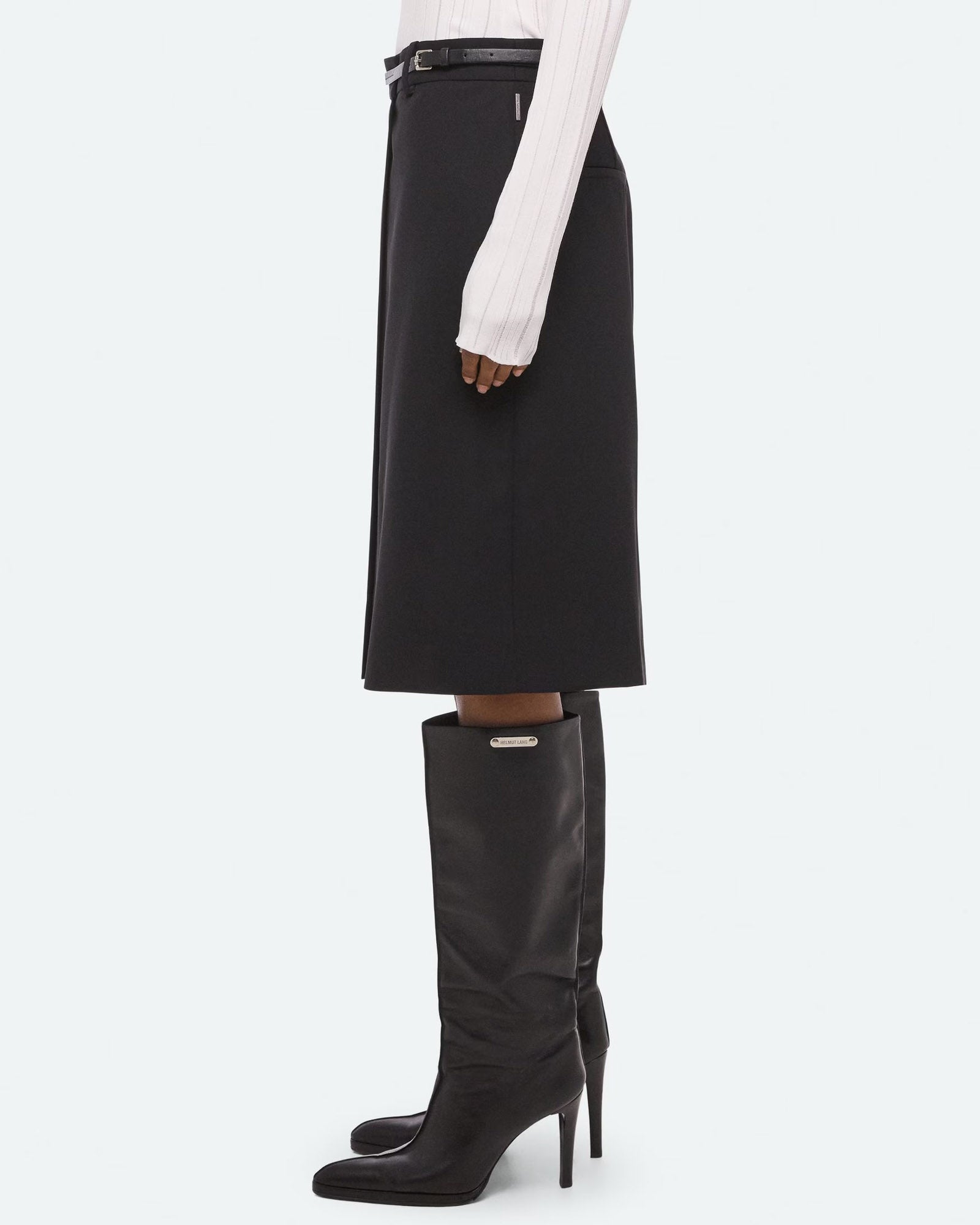Gabardine Belt Skirt