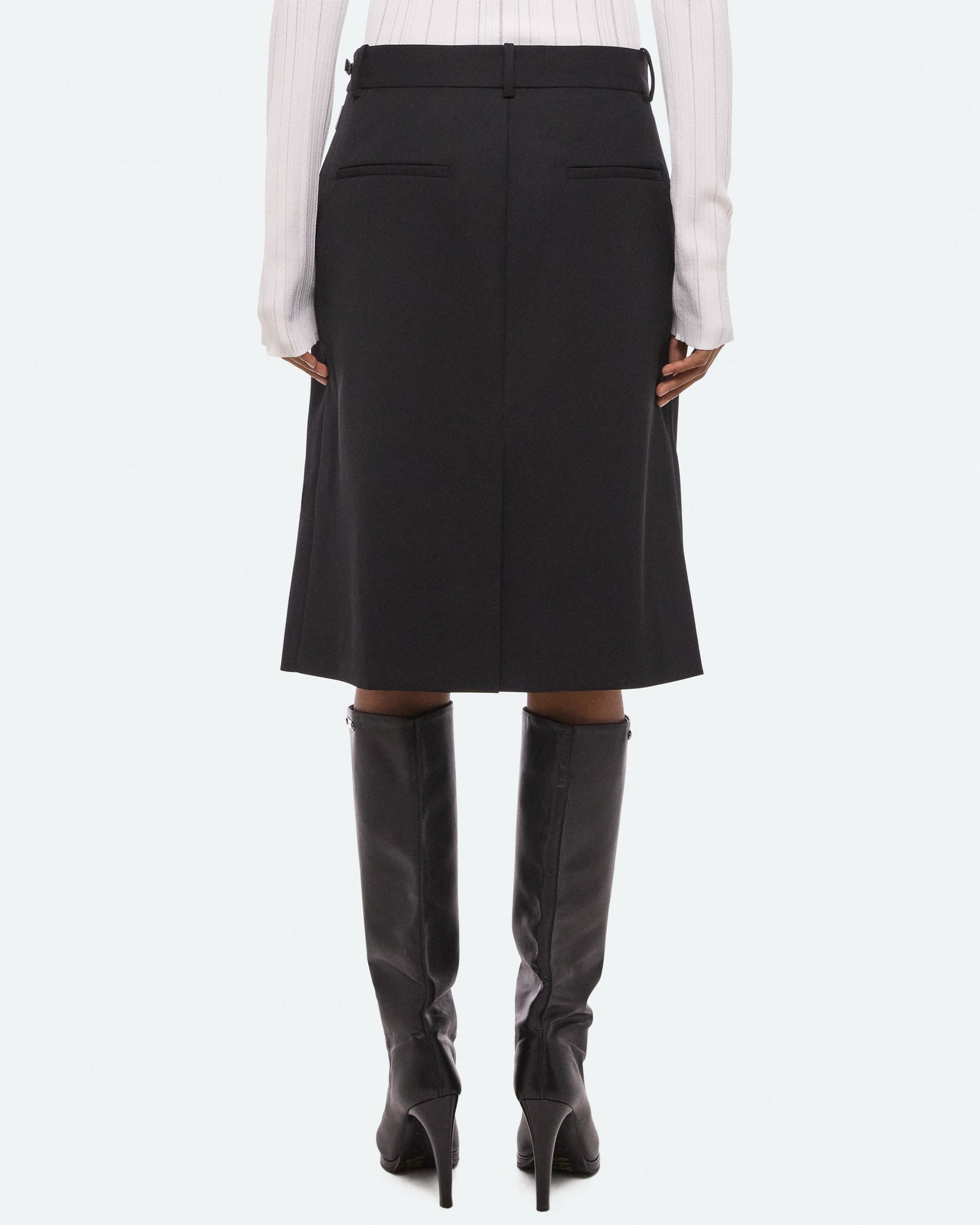 Gabardine Belt Skirt