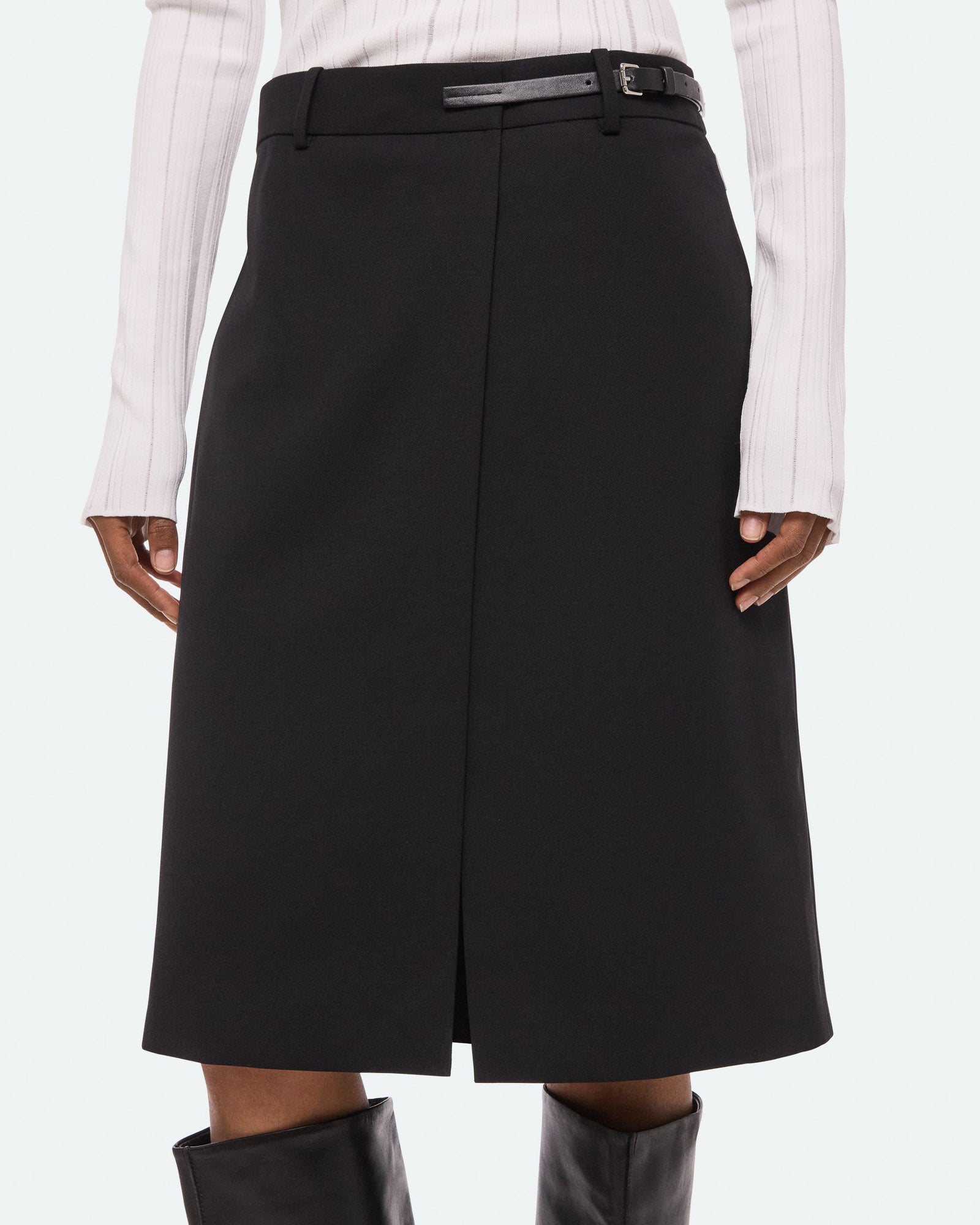 Gabardine Belt Skirt