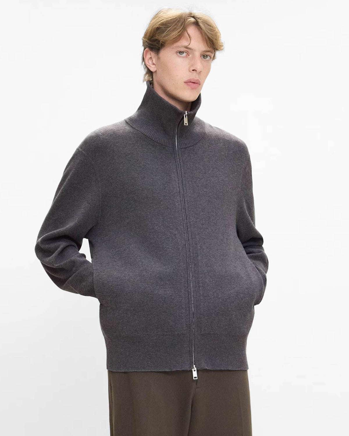 Turtleneck Zip Cardigan