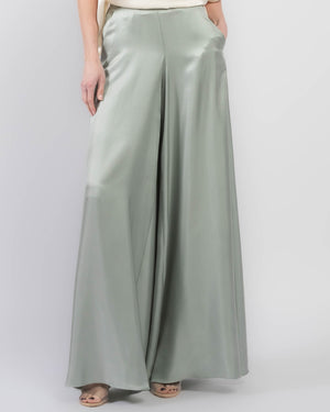 Silk Twill Wide Leg Pants