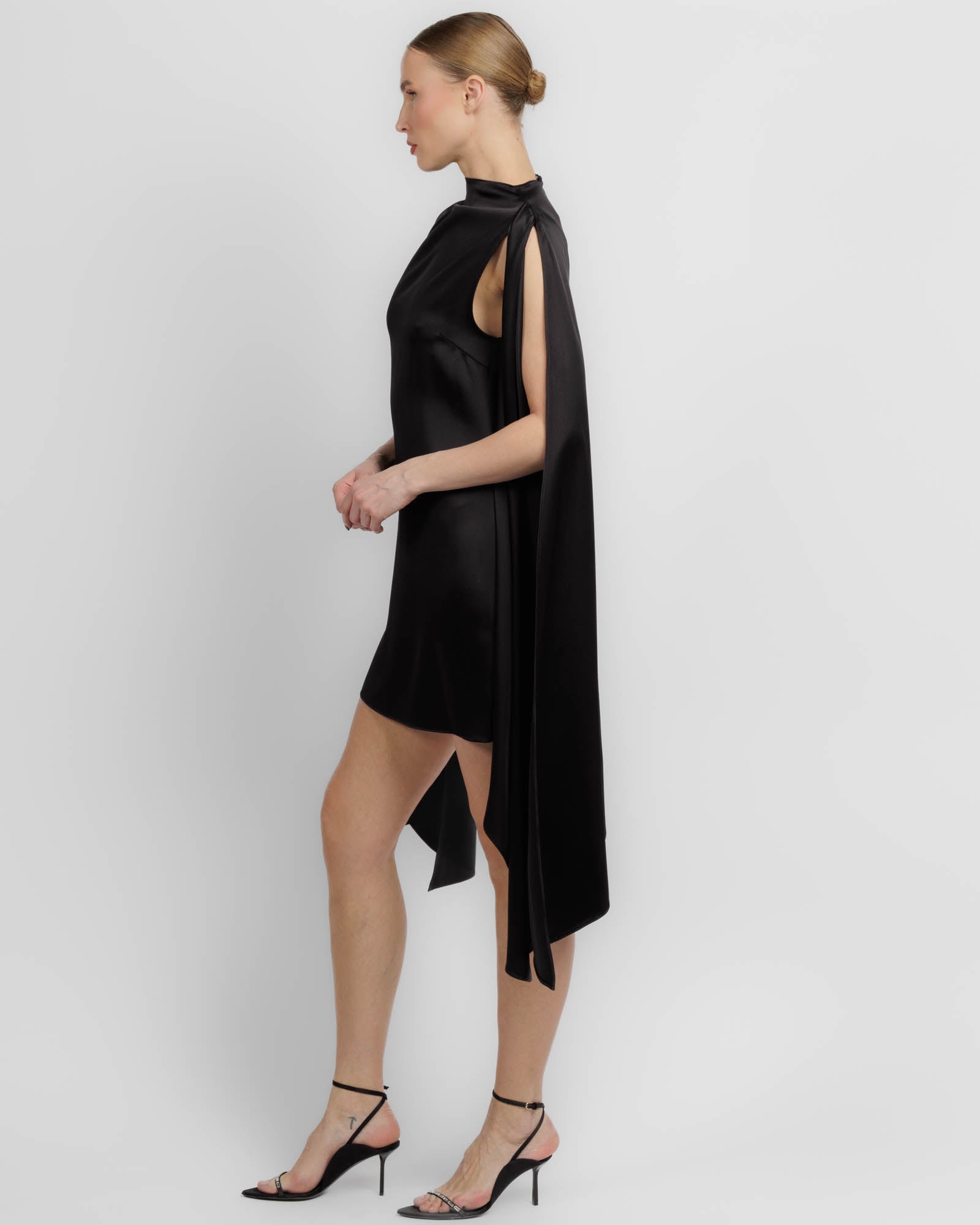 Cape Sleeve Mini Dress
