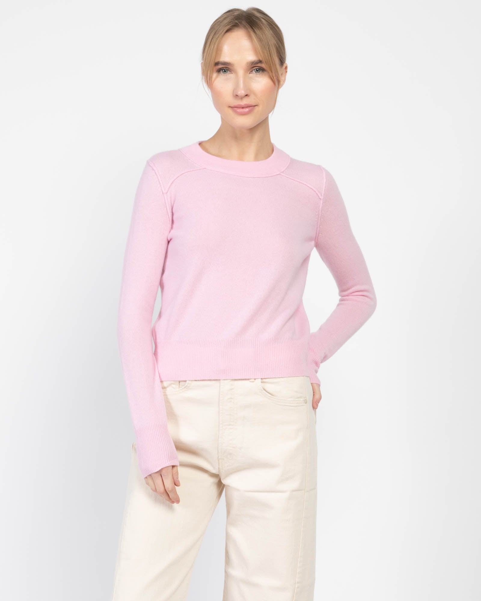 Crop Reverse Seam Sweater AUTUMN CASHMERE Luxury Designer