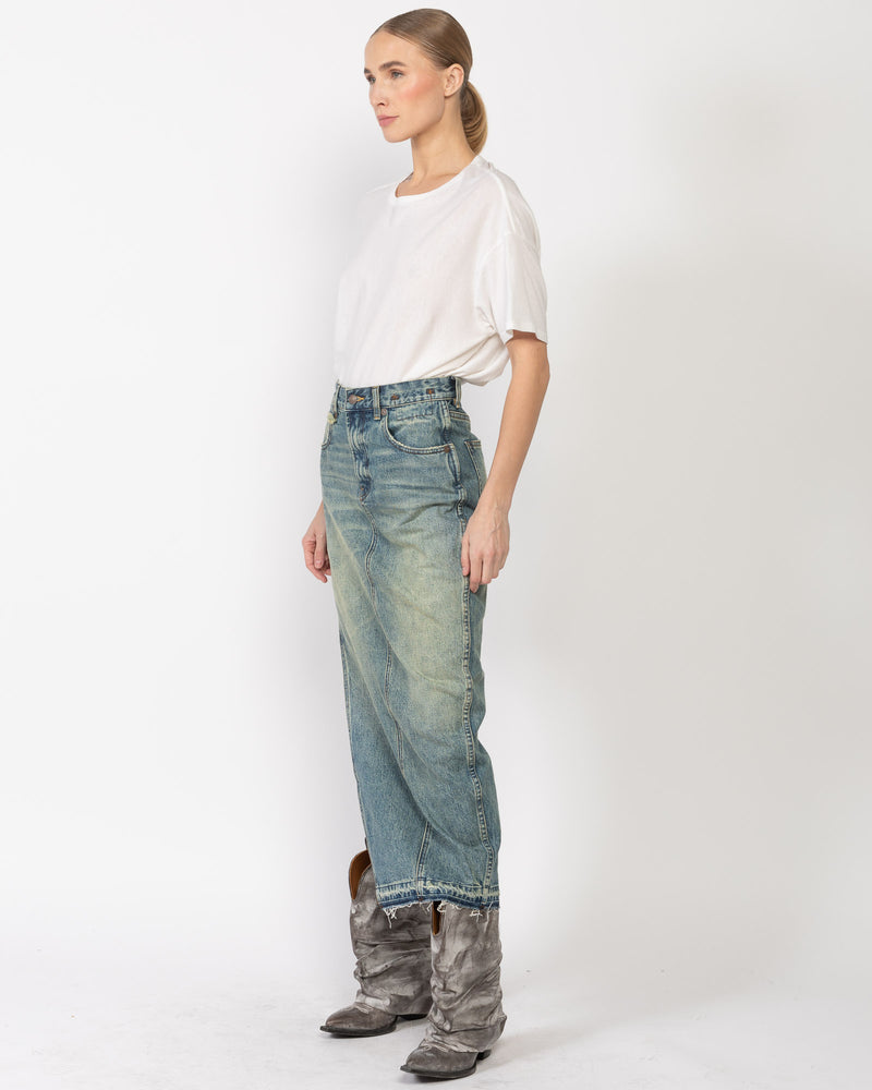 Side slit 2024 denim skirt