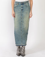 Side Slit Denim Skirt