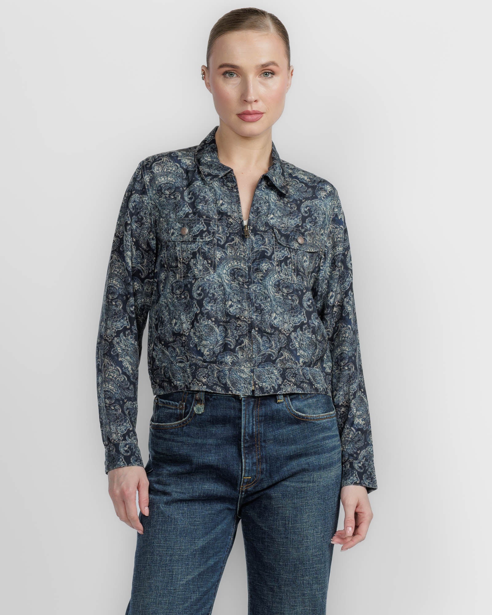 Cropped Shrunken Zip Up