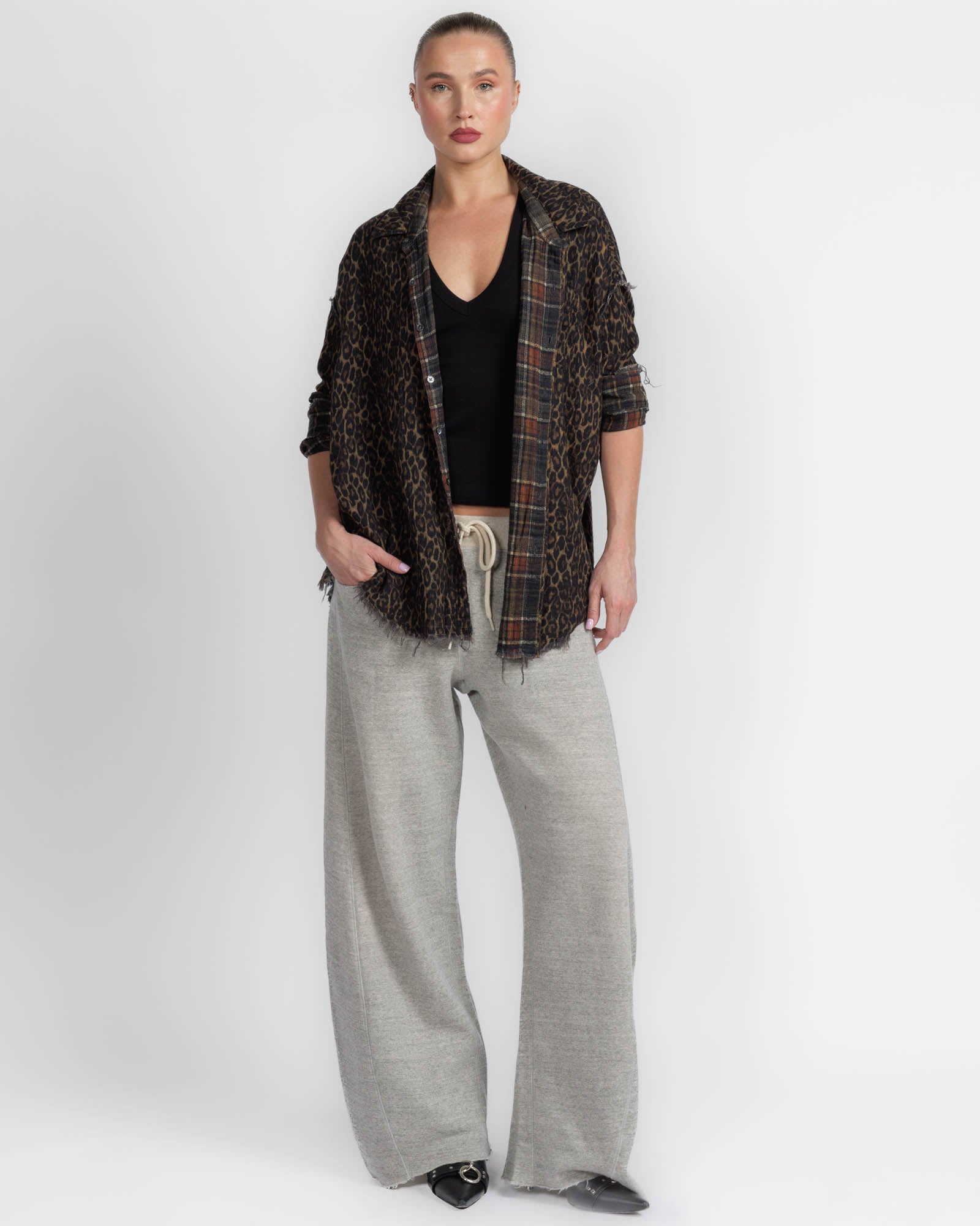Reversible Shredded Seam Shirt
