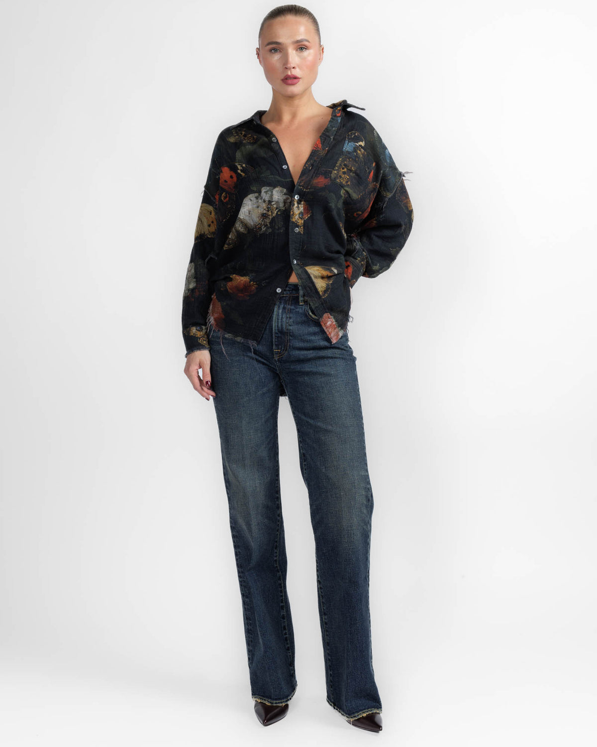 Reversible Shredded Seam Shirt