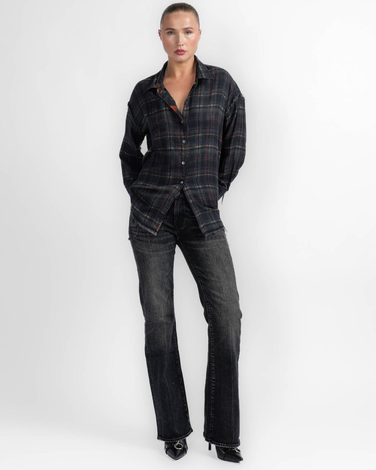 Reversible Shredded Seam Shirt