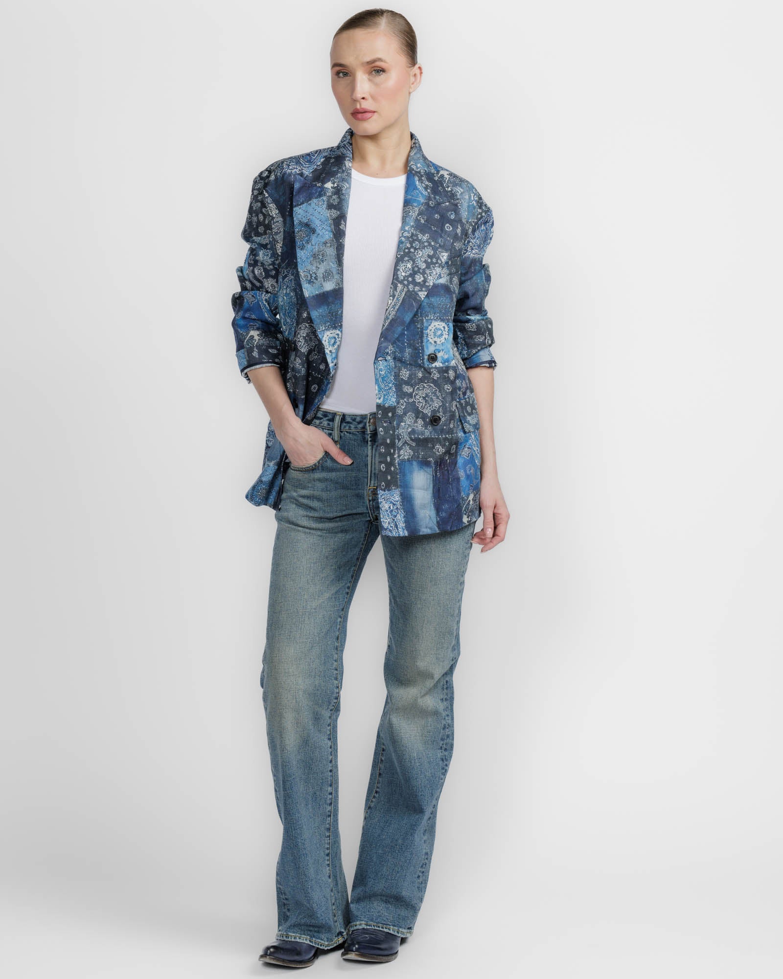 Double Peak Ragged Blazer