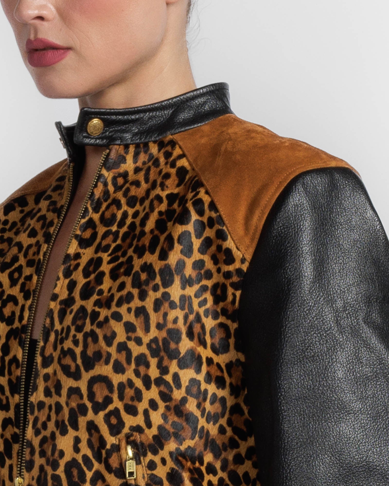 Mix Leather Bomber