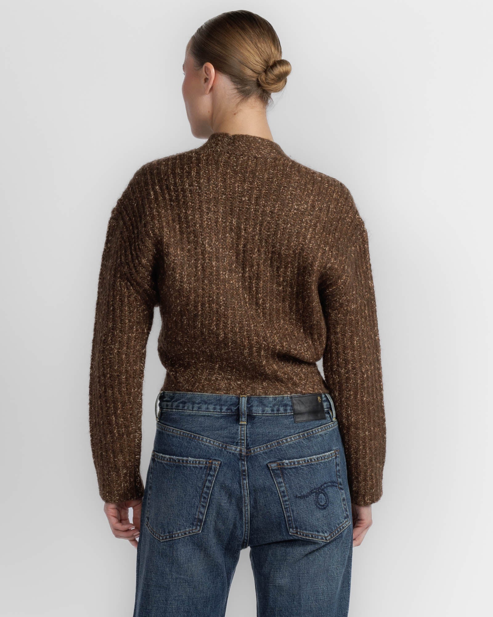 Split Hem Ribbed Cardigan