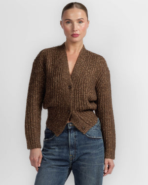 Split Hem Ribbed Cardigan