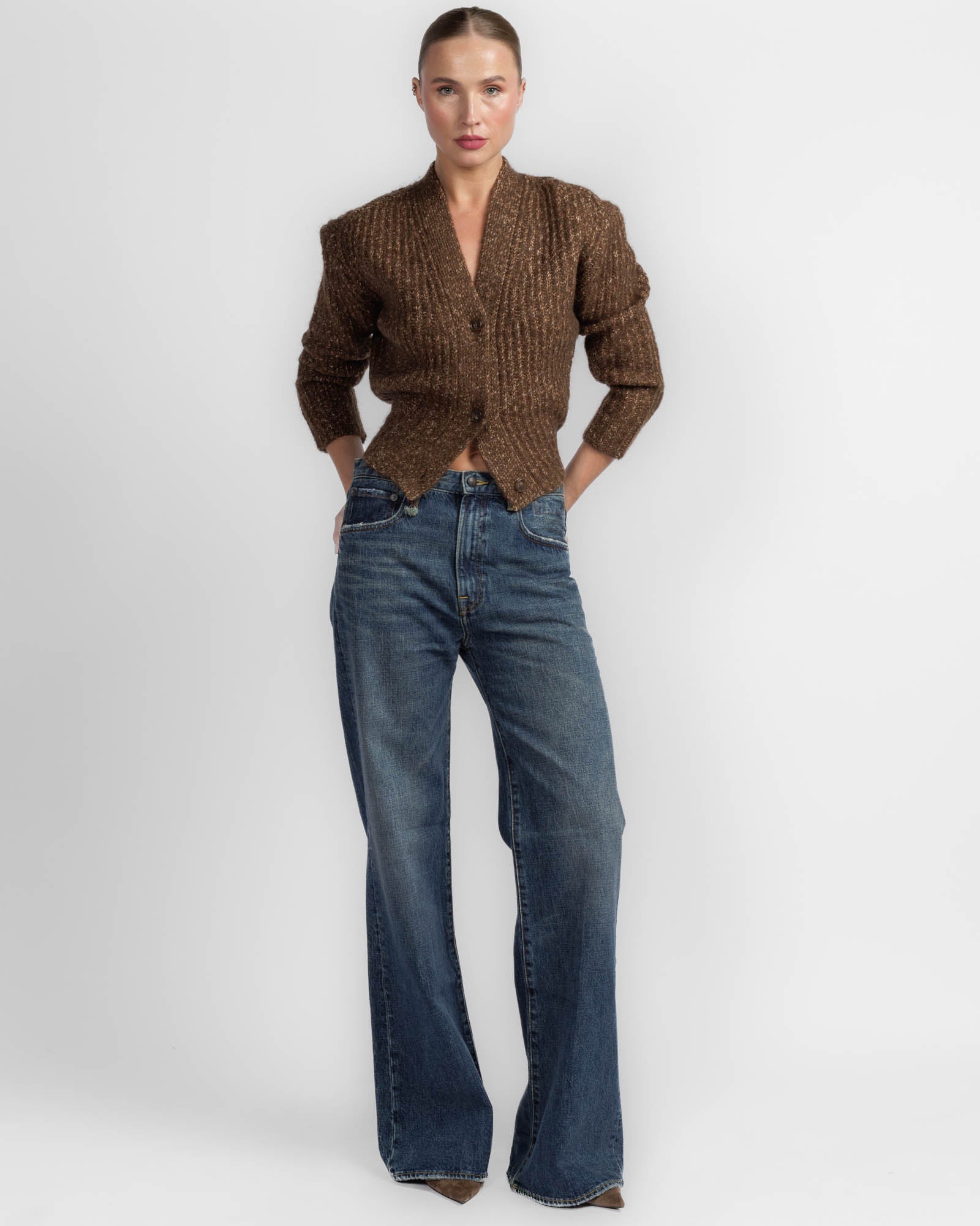 Split Hem Rib Cardigan