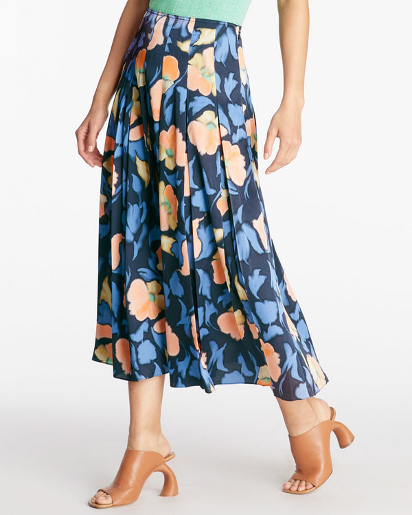 Damart Women's Jupe Fluide Pur Coton Skirt, Blue (Bleu Chambray 08015), 8  (Size: 36) : : Fashion