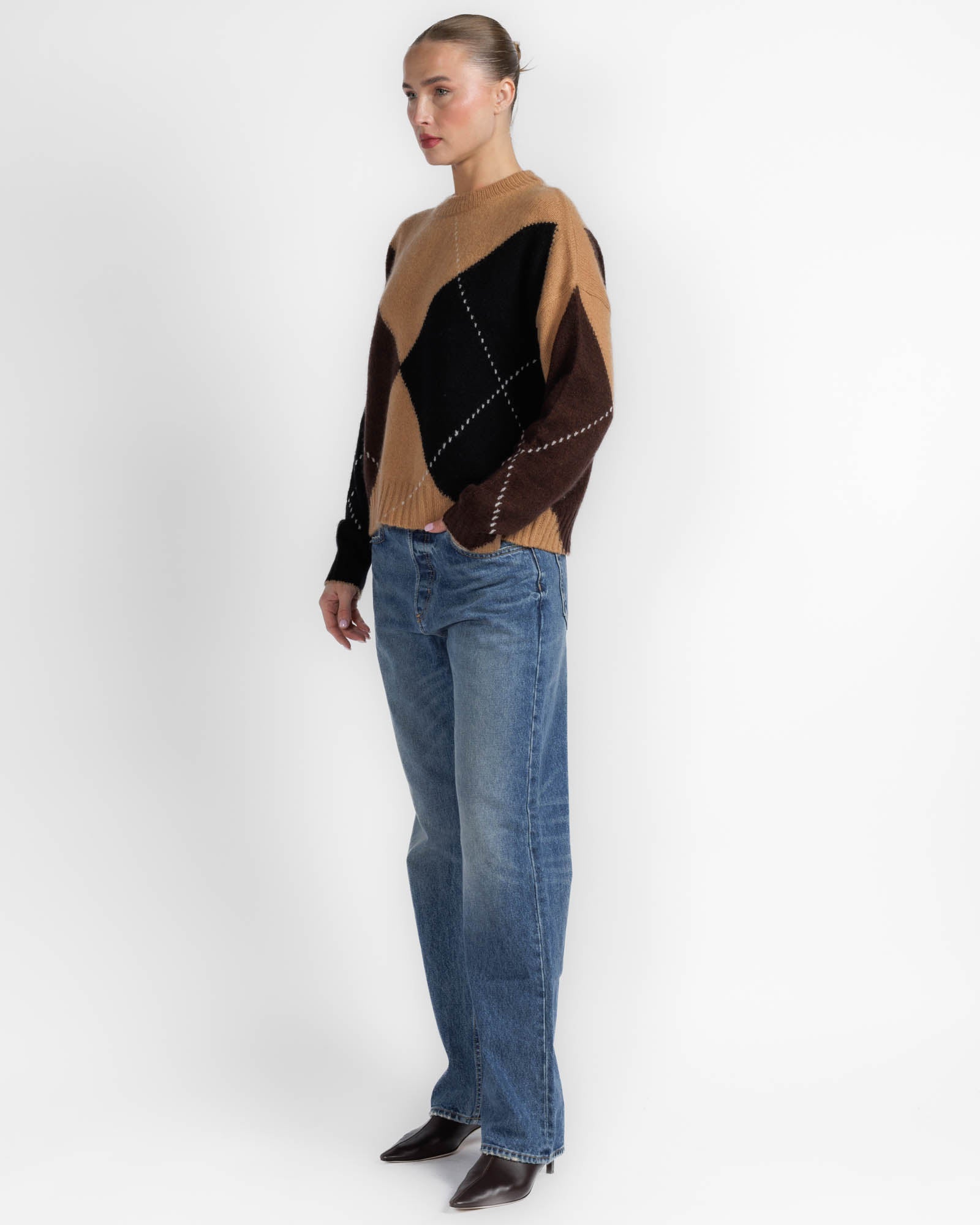 Oversized Argyle Sweater